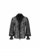 V-Neck Frill Collar Bubble Sleeve Flounce Cuff Black Gothic Transparent Lace Shirt