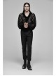 V-Neck Frill Collar Bubble Sleeve Flounce Cuff Black Gothic Transparent Lace Shirt