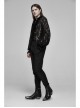 V-Neck Frill Collar Bubble Sleeve Flounce Cuff Black Gothic Transparent Lace Shirt