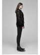 V-Neck Frill Collar Bubble Sleeve Flounce Cuff Black Gothic Transparent Lace Shirt