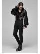 V-Neck Frill Collar Bubble Sleeve Flounce Cuff Black Gothic Transparent Lace Shirt