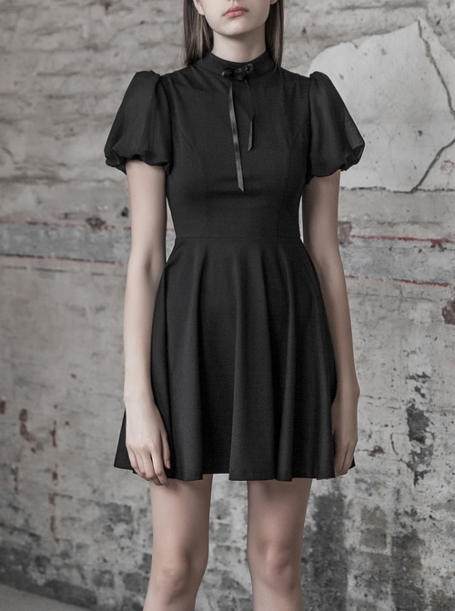 Steam Punk Female Heart Shaped Hollow High Waist Bow Dress