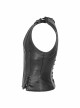 V-Neck Shoulder Metal D-Buckle Back Metal Eyelets Lace-Up Black Punk Vest