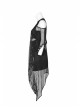 Steam Punk Female Black Mesh Hollow High Waist Irregular Hem Dress