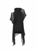 Steam Punk Female Black Mesh Hollow High Waist Irregular Hem Dress