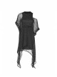 Steam Punk Female Black Mesh Hollow High Waist Irregular Hem Dress