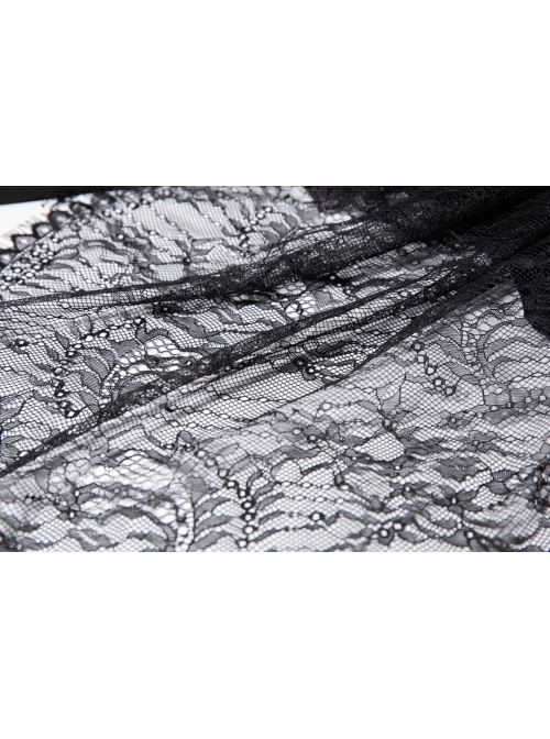 Steam Punk Female Chiffon Lace Irregular Hem Pleated Skirt