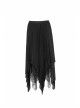 Steam Punk Female Chiffon Lace Irregular Hem Pleated Skirt