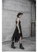 Steam Punk Female Chiffon Lace Irregular Hem Pleated Skirt