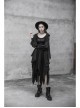 Steam Punk Female Chiffon Lace Irregular Hem Pleated Skirt