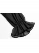 Gothic Female Black High Waist V-neck Long Chiffon Dress