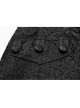 Stand-Up Collar Front Retro Pattern Ribbon Long Sleeve Black Gothic Lace Mesh Jacquard Coat