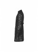 Stand-Up Collar Front Retro Pattern Ribbon Long Sleeve Black Gothic Lace Mesh Jacquard Coat