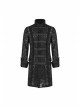 Stand-Up Collar Front Retro Pattern Ribbon Long Sleeve Black Gothic Lace Mesh Jacquard Coat