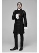 Stand-Up Collar Front Retro Pattern Ribbon Long Sleeve Black Gothic Lace Mesh Jacquard Coat