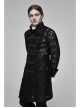 Stand-Up Collar Front Retro Pattern Ribbon Long Sleeve Black Gothic Lace Mesh Jacquard Coat