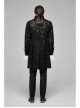 Stand-Up Collar Front Retro Pattern Ribbon Long Sleeve Black Gothic Lace Mesh Jacquard Coat