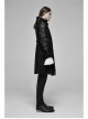 Stand-Up Collar Front Retro Pattern Ribbon Long Sleeve Black Gothic Lace Mesh Jacquard Coat