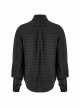 Decal Collar Long Sleeve Splice Leather Cuff Black Punk Striped Shirt