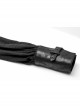Decal Collar Long Sleeve Splice Leather Cuff Black Punk Striped Shirt