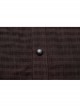 Decal Collar Long Sleeve Splice Leather Cuff Brown Punk Striped Shirt