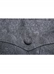 Stand-Up Collar Front Retro Button Slit Lace-Up Cuff Slit Hem Black Gothic Vintage Solid Jacquard Coat