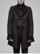 Fake Two-Piece Front Metal Retro Button Long Sleeve Brown Gothic Retro Jacquard Coat
