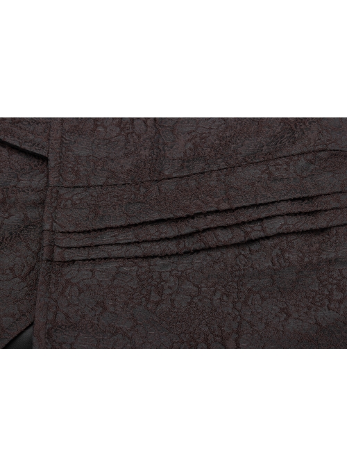 Fake Two-Piece Front Metal Retro Button Long Sleeve Brown Gothic Retro Jacquard Coat