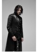 Stand-Up Collar Asymmetric Flaps Metal Retro Button Back Waist Lace-Up Black Gothic Coat
