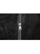 Stand-Up Collar Asymmetric Flaps Metal Retro Button Back Waist Lace-Up Black Gothic Coat