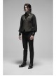 V-Neck Front Metal Retro Button Back Waist Metal Hasp Black Gothic Jacquard Vest