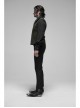 V-Neck Front Metal Retro Button Back Waist Metal Hasp Black Gothic Jacquard Vest