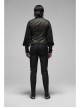 V-Neck Front Metal Retro Button Back Waist Metal Hasp Black Gothic Jacquard Vest