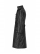 Stand-Up Collar Front Applique Button Long Sleeve Black Gothic Jacquard Coat