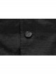 Front Button Side Applique Ribbon Ornament Back Waist Metal Hasp Slit Hem Black Gothic Vest