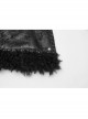 High Collar Small Cloak Decals Back Waist Lace-Up Black Gothic Imitation Fur Long Coat