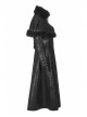 High Collar Small Cloak Decals Back Waist Lace-Up Black Gothic Imitation Fur Long Coat