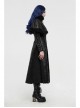 High Collar Small Cloak Decals Back Waist Lace-Up Black Gothic Imitation Fur Long Coat
