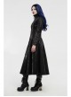 High Collar Small Cloak Decals Back Waist Lace-Up Black Gothic Imitation Fur Long Coat