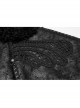 High Collar Small Cloak Decals Back Waist Lace-Up Black Gothic Imitation Fur Long Coat