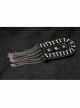 High Collar Metal Rivet Shoulder Epaulets Front Metal Hasp Long Sleeve Black Punk Twill Long Jacket