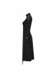 High Collar Metal Rivet Shoulder Epaulets Front Metal Hasp Long Sleeve Black Punk Twill Long Jacket