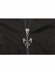 High Collar Metal Rivet Shoulder Epaulets Front Metal Hasp Long Sleeve Black Punk Twill Long Jacket