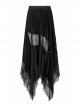 Steam Punk Feamle Casual Black Chiffon Lace Hem Skirt