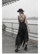 Steam Punk Feamle Casual Black Chiffon Lace Hem Skirt