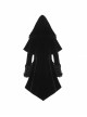 Fur Collar Small Cloak Metal Buckle Cuff Black Gothic Weft Velvet Hooded Coat