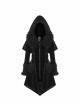 Fur Collar Small Cloak Metal Buckle Cuff Black Gothic Weft Velvet Hooded Coat