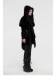 Fur Collar Small Cloak Metal Buckle Cuff Black Gothic Weft Velvet Hooded Coat
