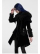 Fur Collar Small Cloak Metal Buckle Cuff Black Gothic Weft Velvet Hooded Coat