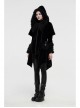 Fur Collar Small Cloak Metal Buckle Cuff Black Gothic Weft Velvet Hooded Coat